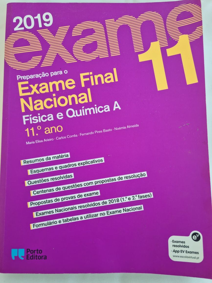 Livros de preparação para Exame - Matemática e Física Quimica