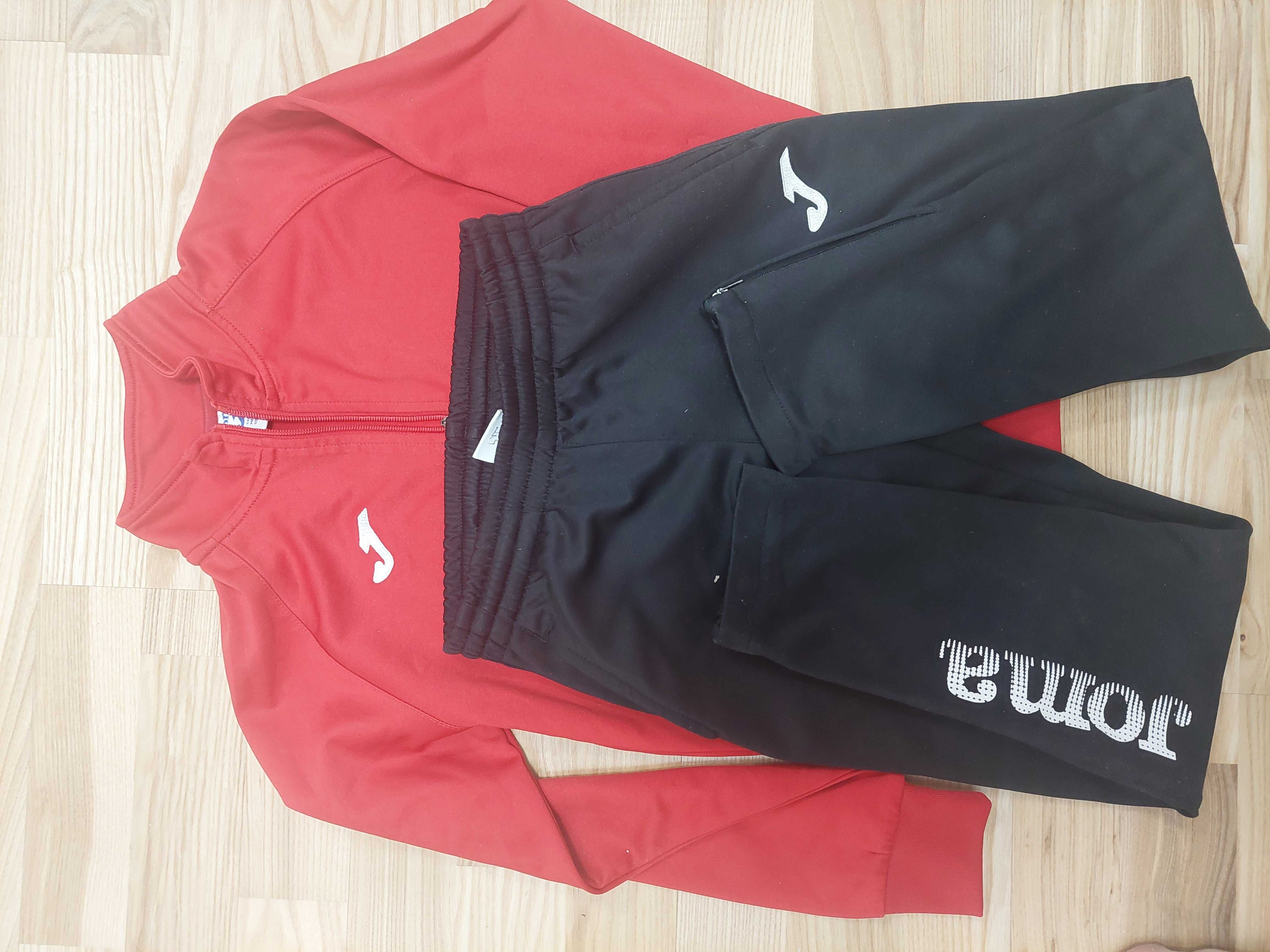 Dres sportowy dla chłopca Joma czerwona bluza, czarne spodnie na 10lat