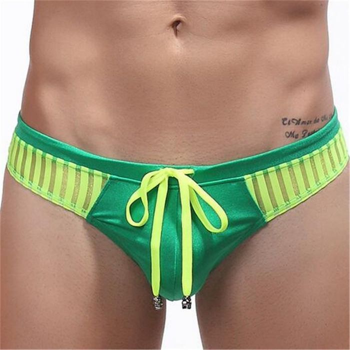 Neonowe Męskie Kąpielówki Stringi z Czaszkami - XL