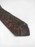 Prochownick niebieski bordowy jedwabny krawat paisley wks399