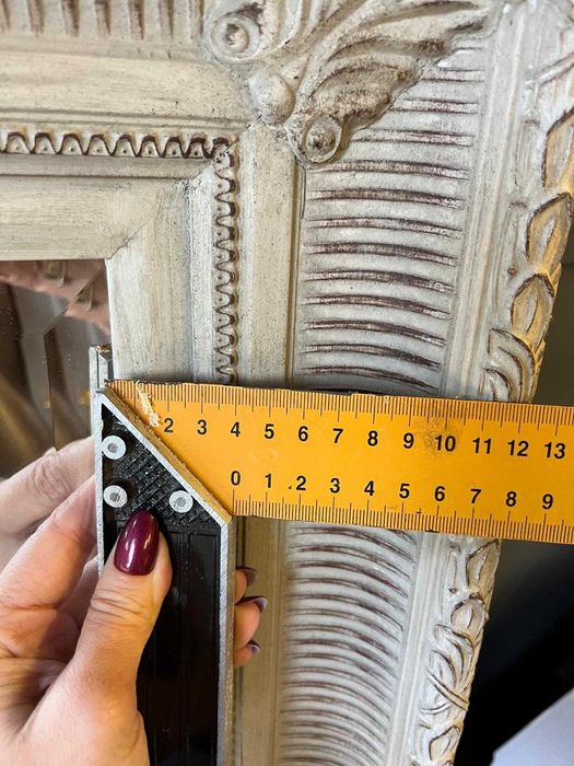 Lustro 50×60 w ramie 12 cm popiel | vintage industrial