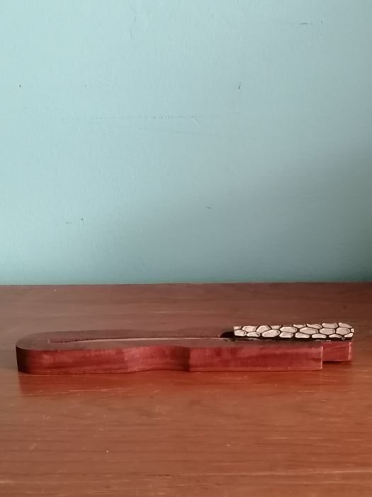 Abre cartas bronze e madeira