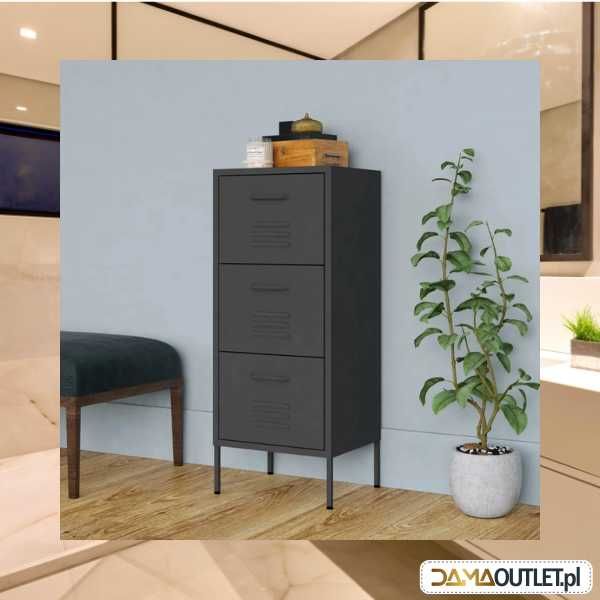 Szafka metalowa komoda z szufladami z domykiem antracyt DaMaOutlet.pl