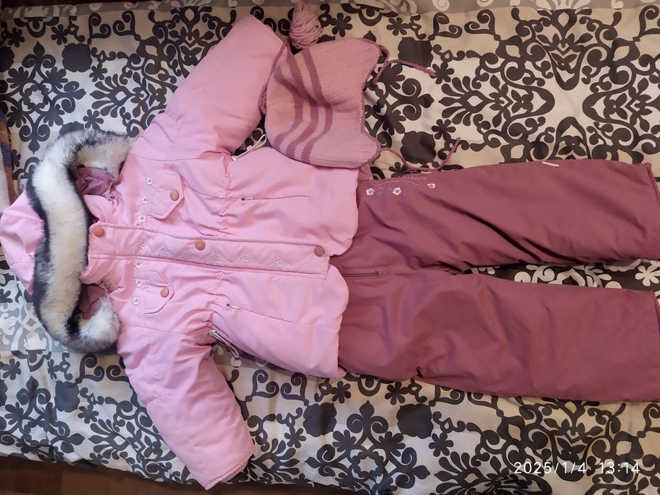 Дитячий комбінезон для дівчинки + шапочка у подарунок, 86 см, 1,5 роки