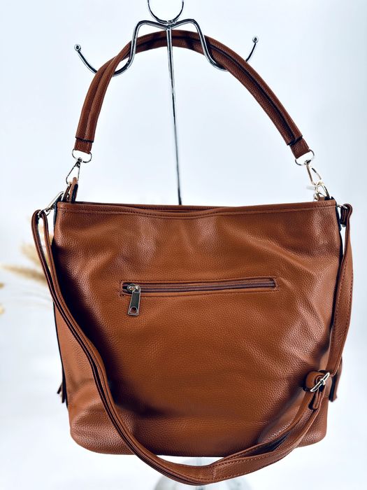 Nowa modna torebka damska worek firmowa Marco contti brązowa