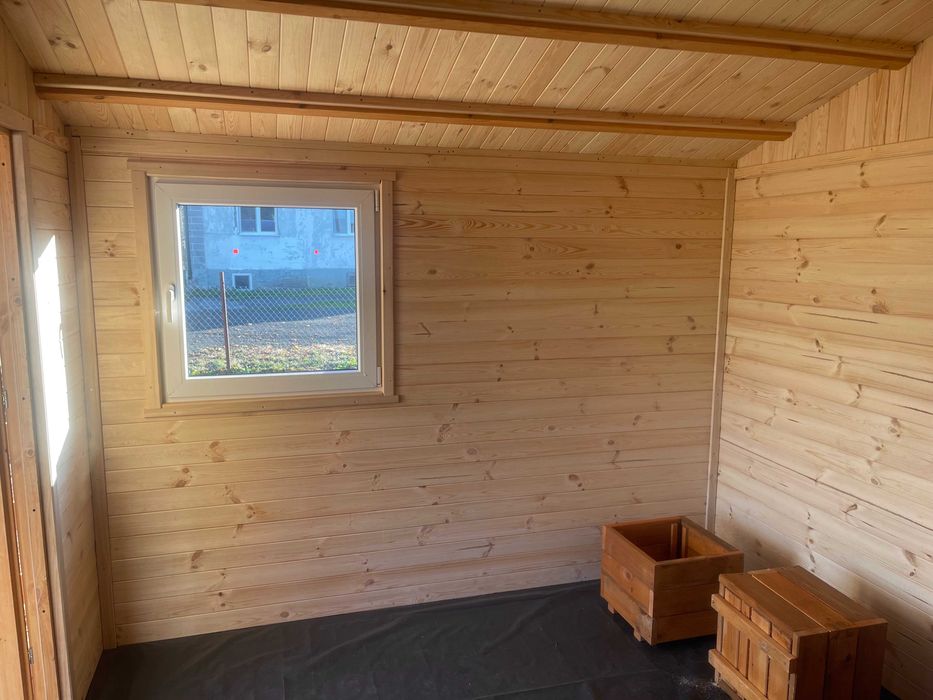 domek drewniany domki drewniane dom z drewna ocieplony 12 m2 WARBIT