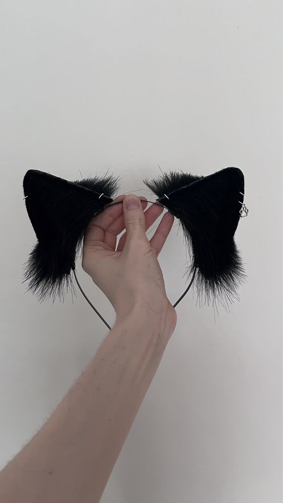 Cat ears czarne kocie uszka cosplay furry uszy kota