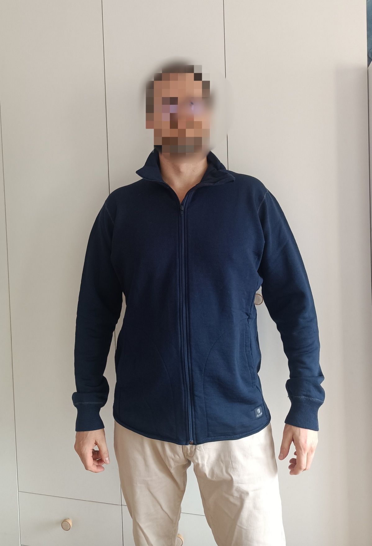 Piękna bluza męska Janus, 100% wełna merino, rozm. XL, na 190-205 cm w