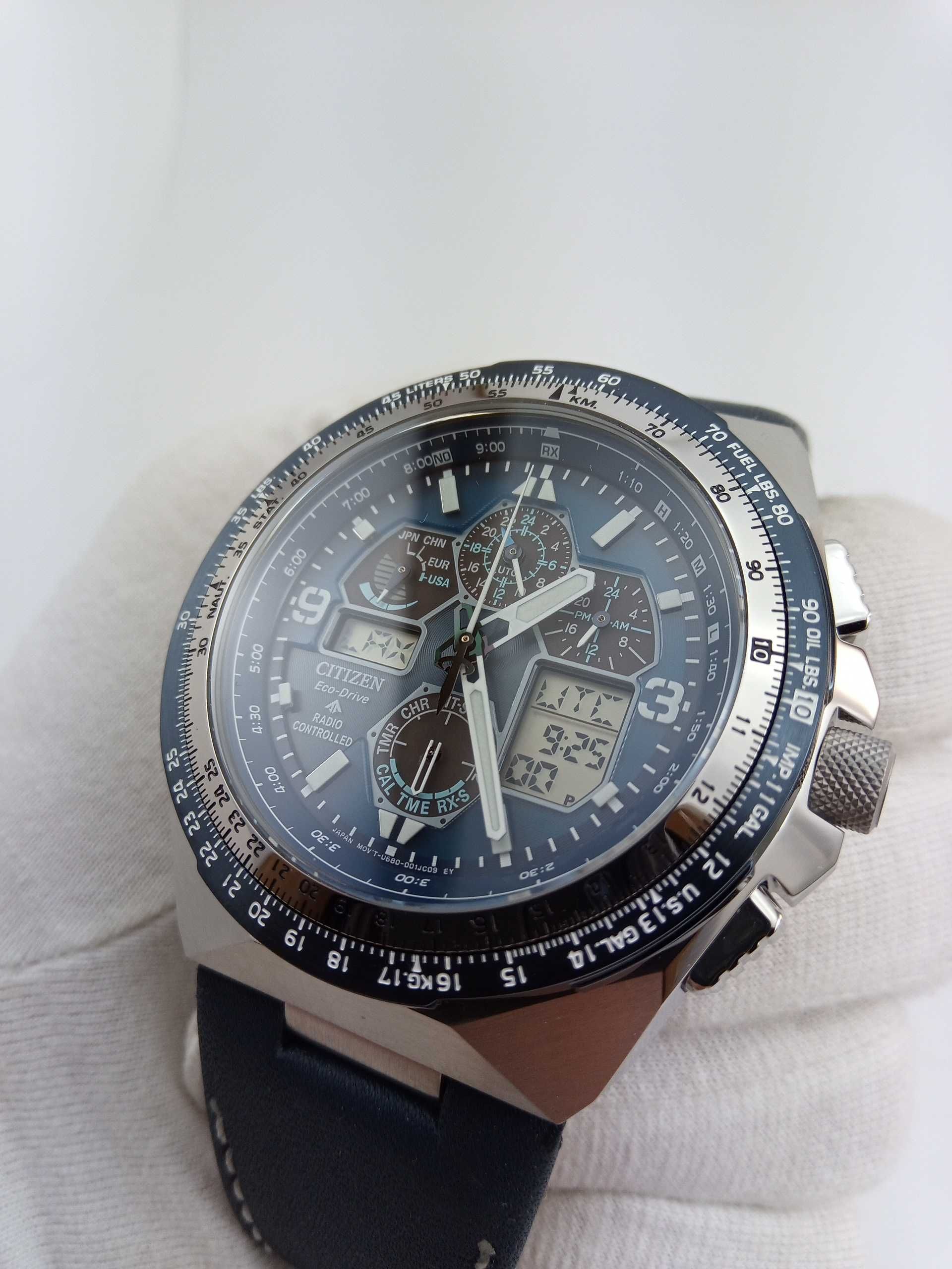 Часы Citizen JY8148-08L радиоконтроль вечник сапфир будильник подсветк