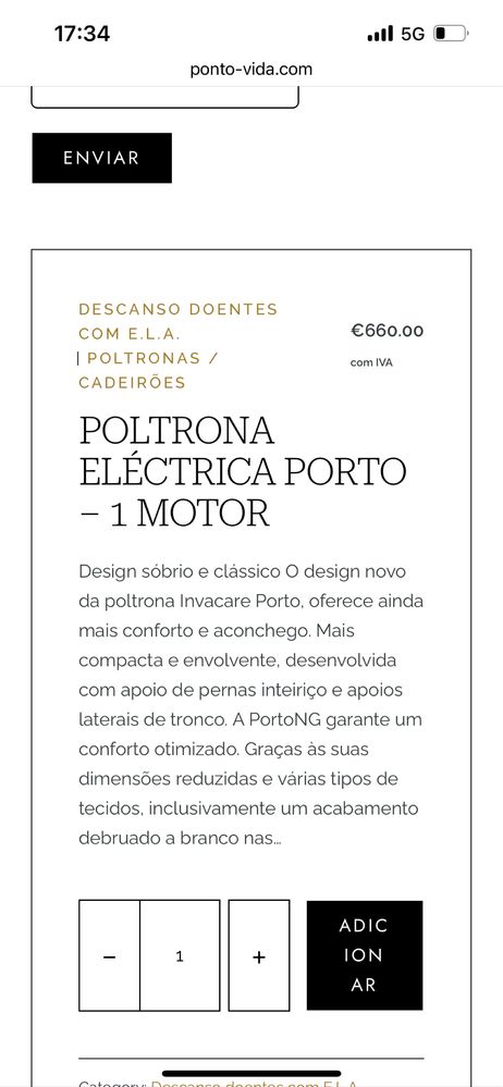 Poltrona electrica 1 motor
