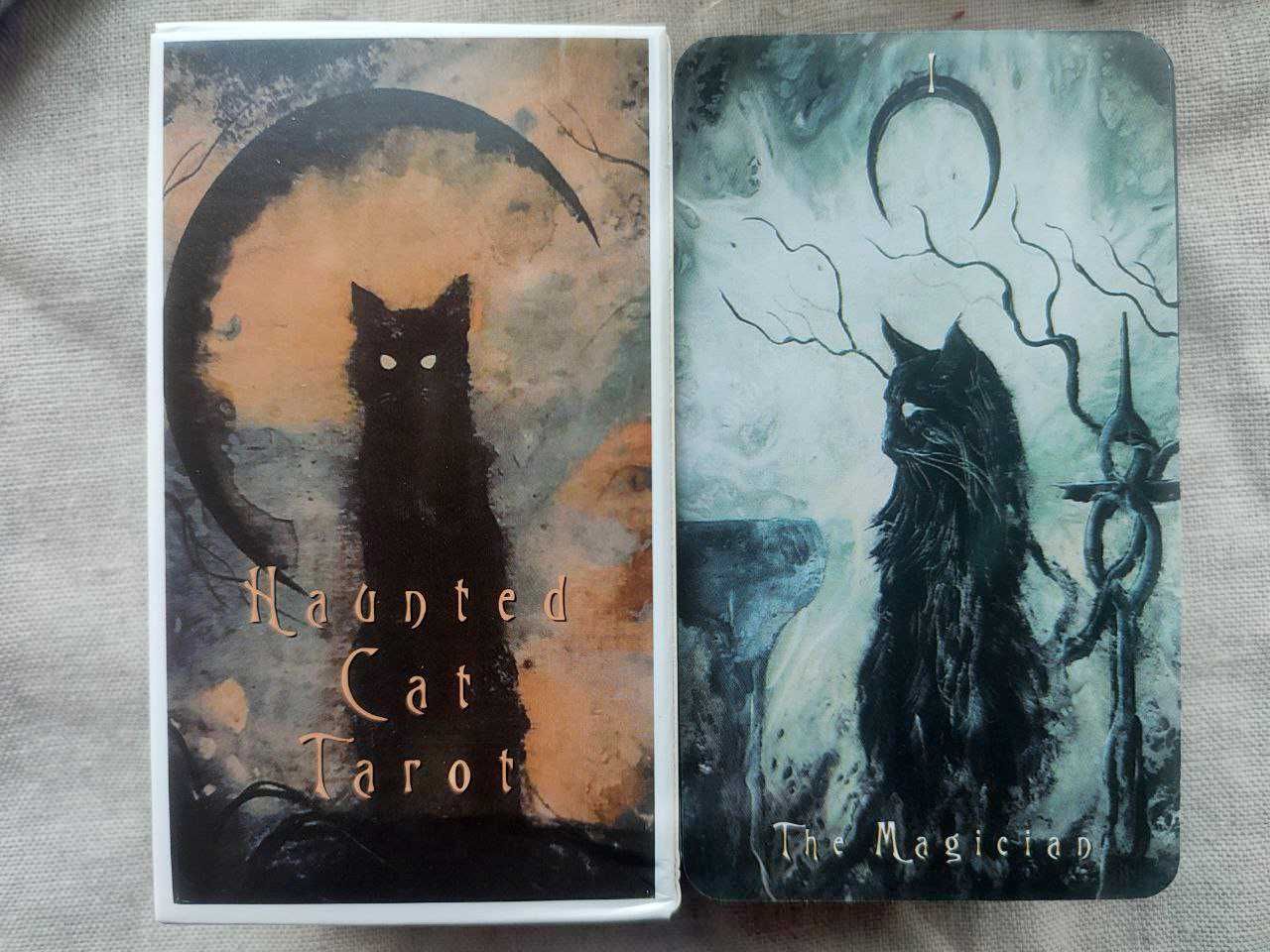 Гадальні карти таро примарного кота haunted cat tarot таро з котиками