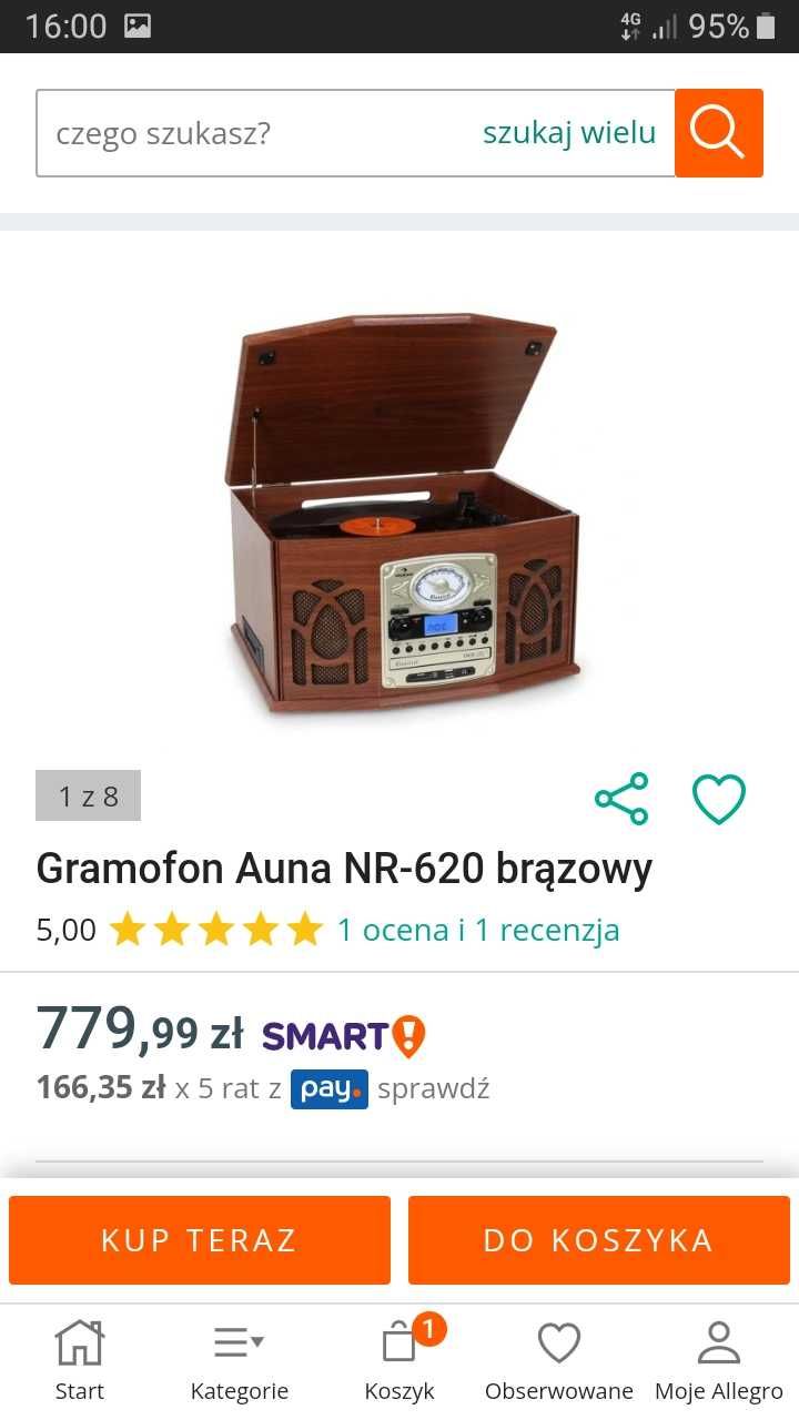 Gramofon Auna 620 brązowy