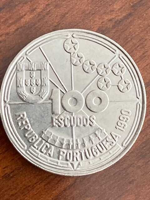 5 Moedas comemorativas 100 escudos, 1990 - Atlântico, Nav. Astronómica