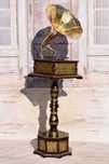Gramofon Kwadrat - Rzeźbiony - Patefon - Stojak - Tuba - Sprawny