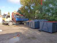 Kontener na odpady,śmieci,budowa,remont,wywóz,transport,gruz krzaki