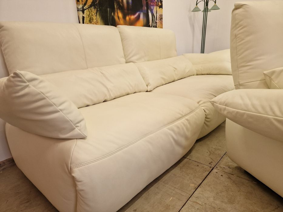 Piękny nowoczesny komplet wypoczynkowy skóra naturalna/relax /Koinor