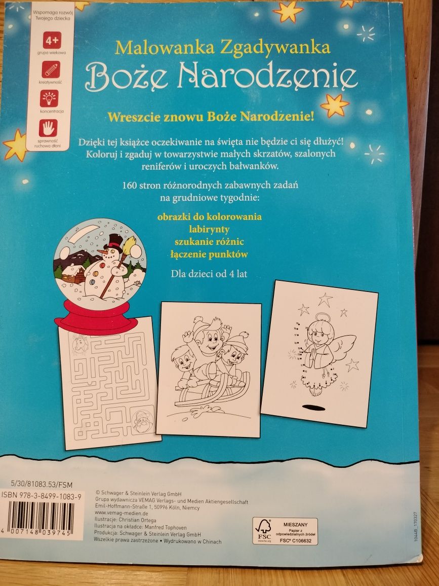 Kolorowanka malowanka zgadywania Boże Narodzenie
