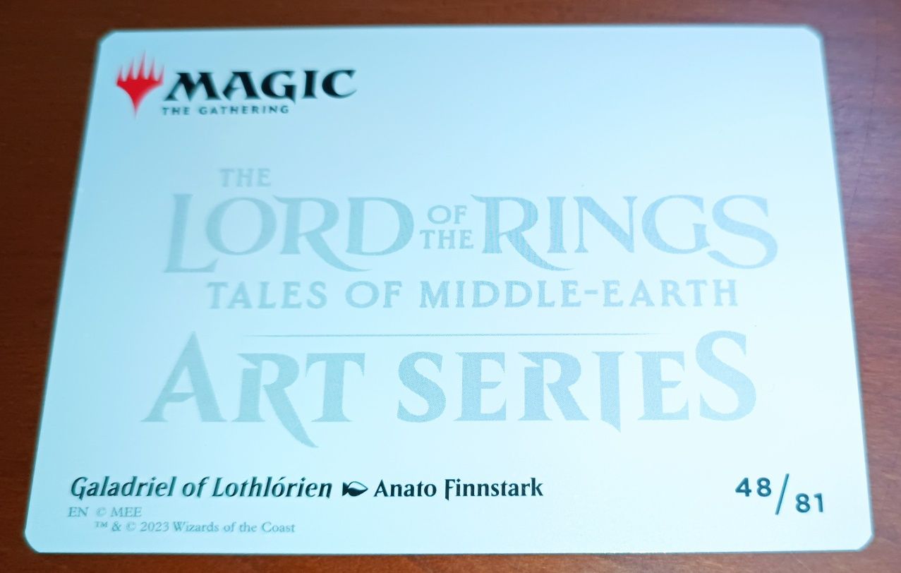 Carta arte series magic the gathering senhor dos anéis