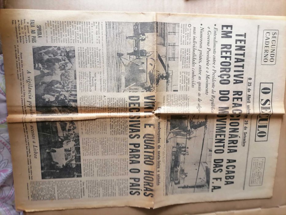 O Século 30/9/1974 TENTATIVA REACCIONÁRIA o 25 de Abril Salvo 29/9/74