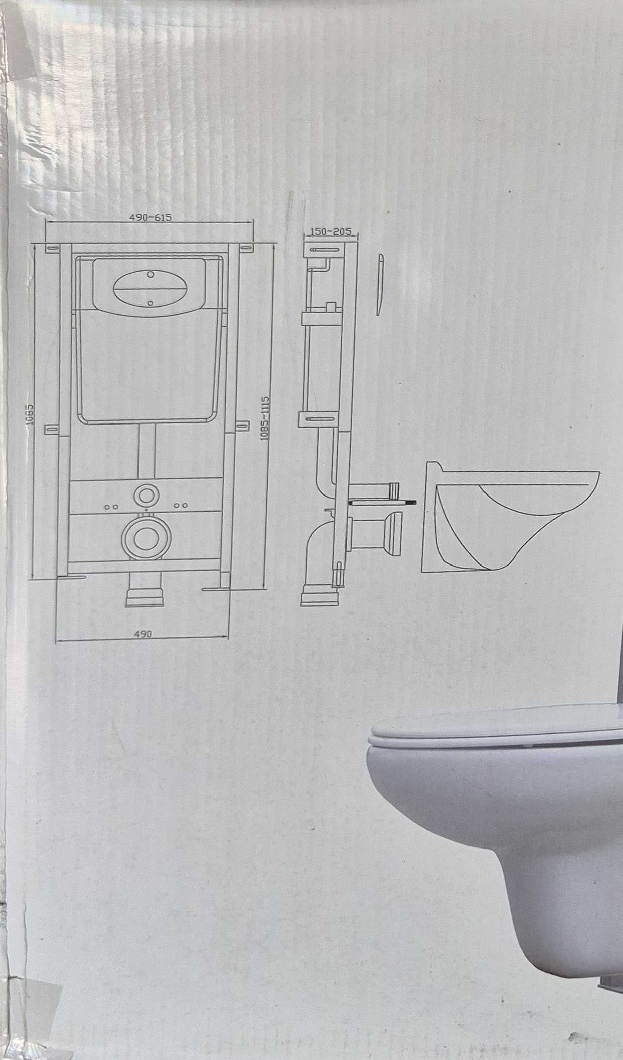 Conjunto completo de sanita suspensa - Estrutura e cisterna embutida