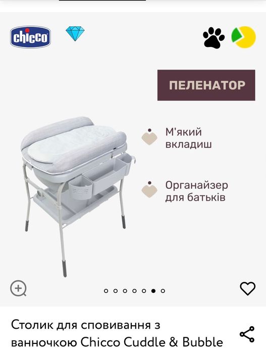 Пеленальний столик Chicco Cuddle & Bubble