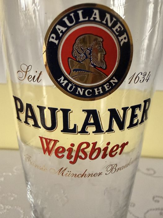 Szklanka Kufel Paulaner Weißbier 0.5l Duża Kolekcjonerska Vintage
