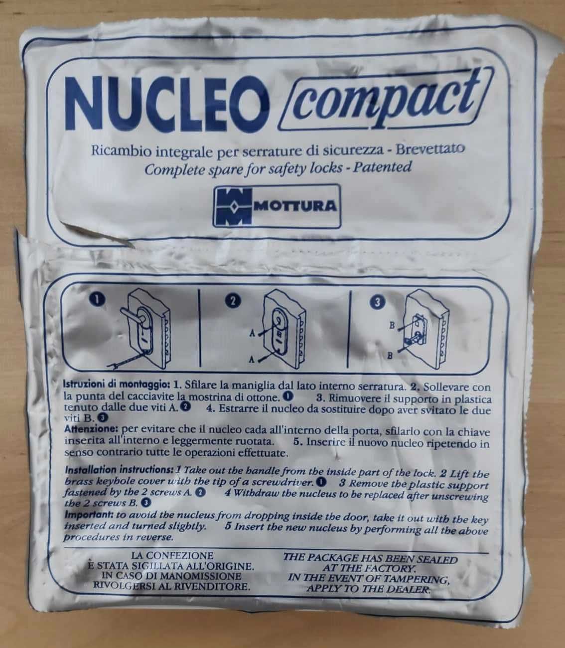 Fechadura/Núcleo para porta MOTTURA.