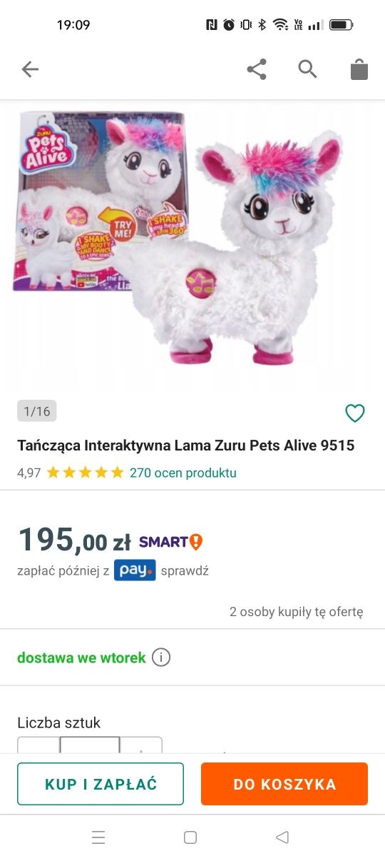 Tańcząca lama - interaktywna zabawka