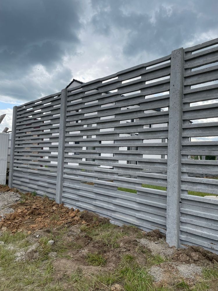 Ogrodzenia betonowe KLONEX nowy wzór 5D+6D Produkcja transport montaż