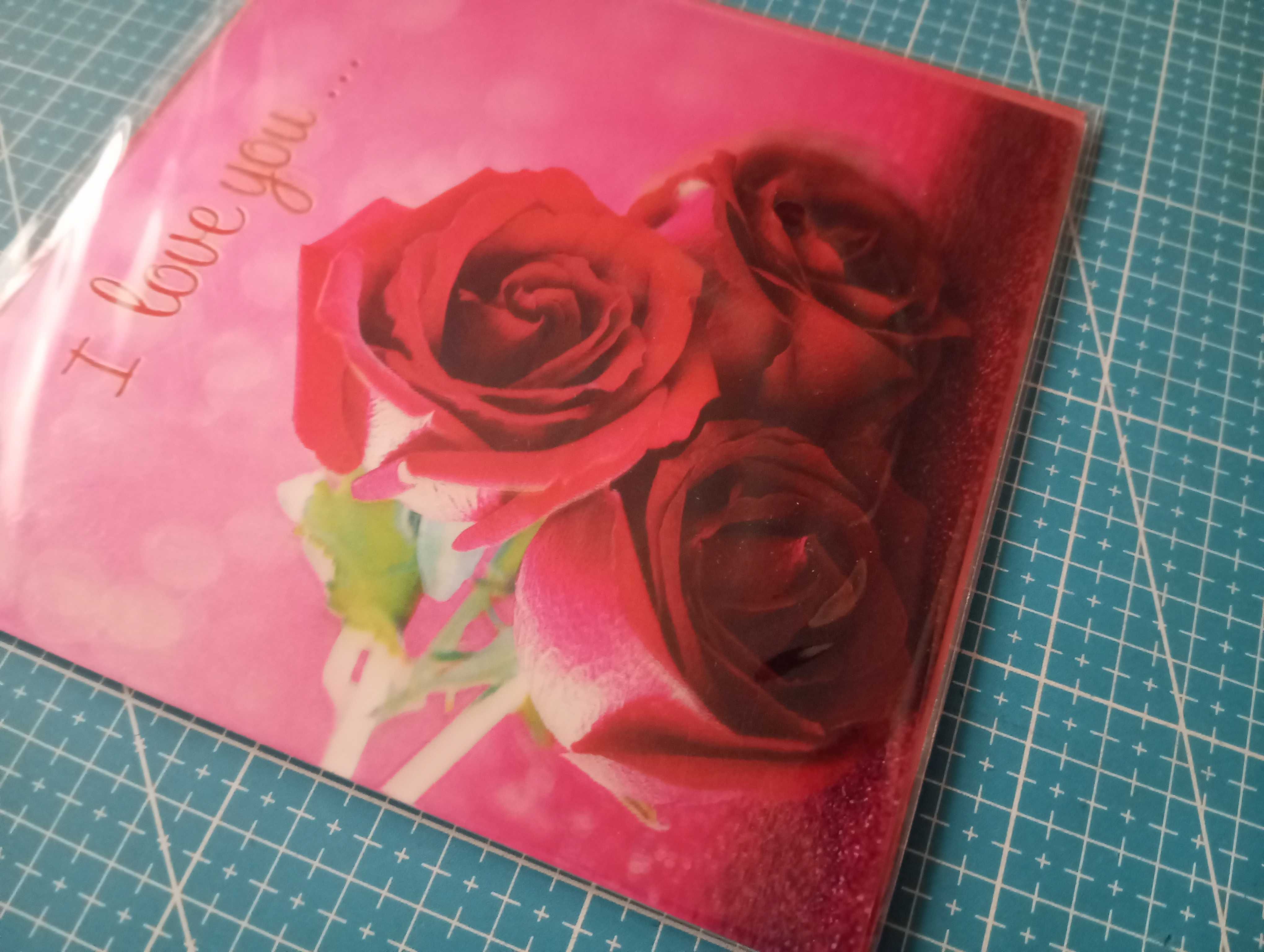 Trójwymiarowa kartka walentynkowa Róże 3D Valentine Card