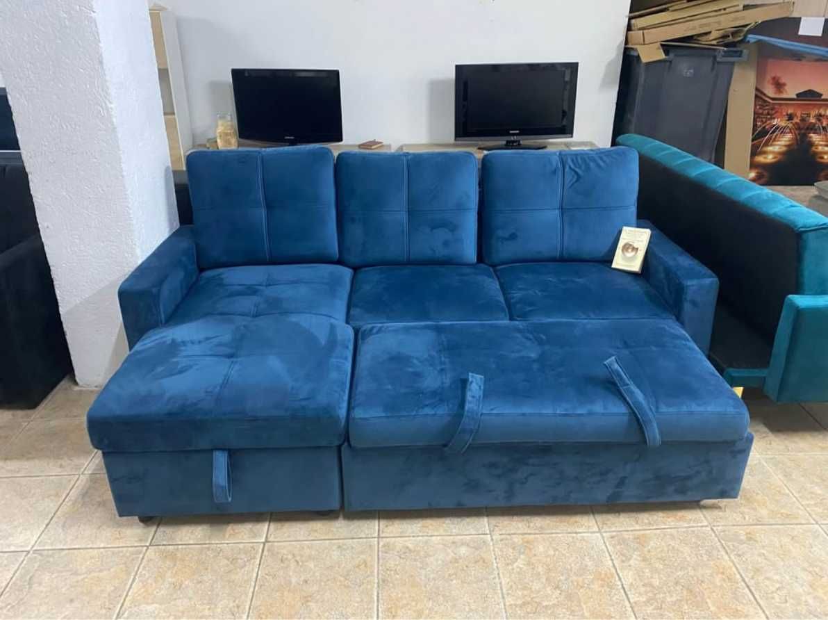 sofas cama chaiselongue + bau novos entrega gratuita