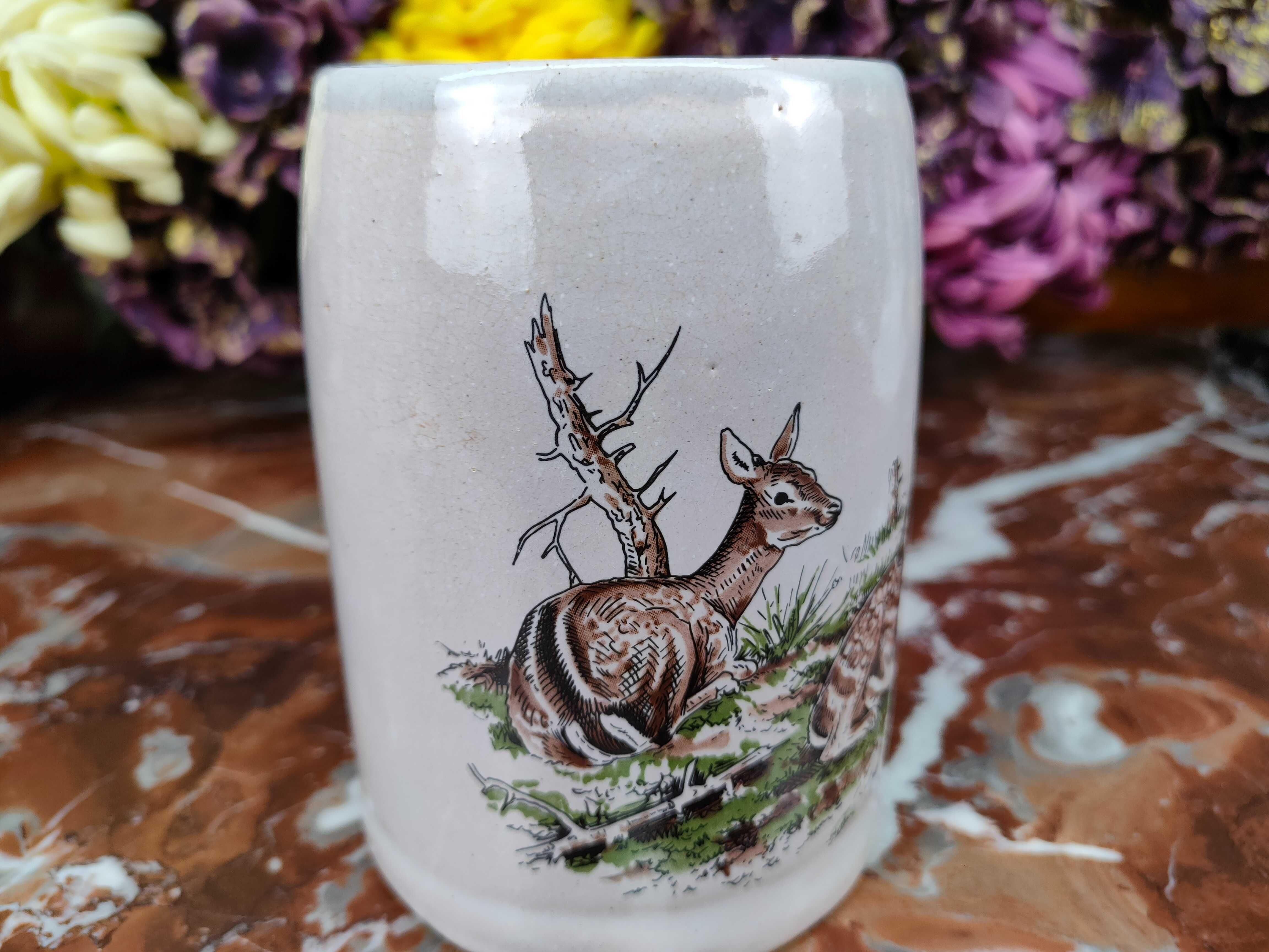 Ceramiczny myśliwski kufel - Łoś z klępą - 0,49 L - Reimann