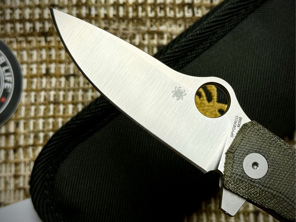 Нож Spyderco SpyMyto Flash Batch Green Micarta Ti Satin M398 Limited