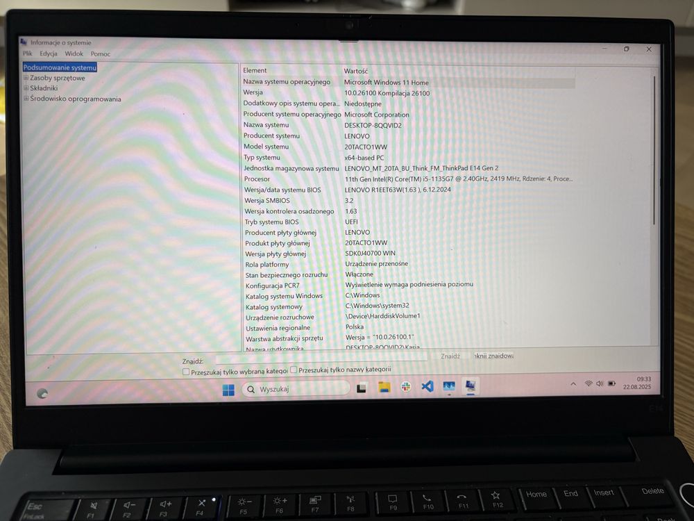 Lenovo ThinkPad E14 gen. 2 | i5-1135G7 | 8 GB | SSD 256 | 14”