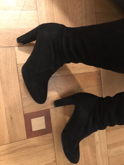 Kozaki za kolano, lycra/zamsz polecam rozm 36 jak Stuart Weitzman