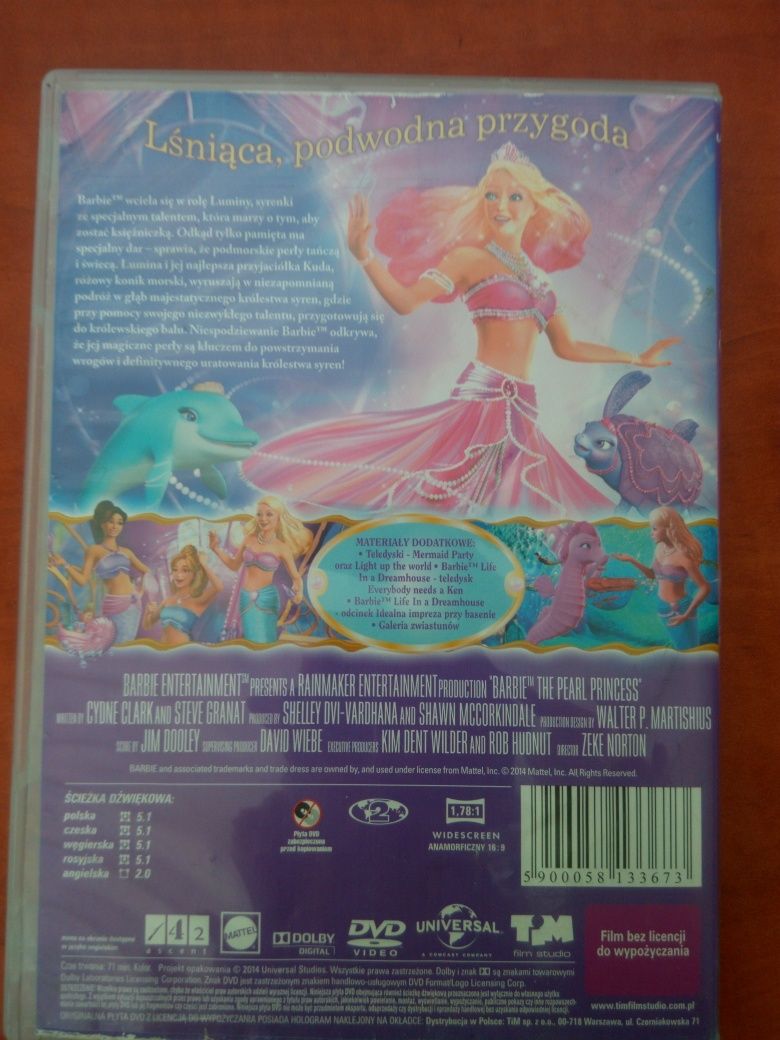 Barbie Perłowa Księżniczka bajka film na DVD