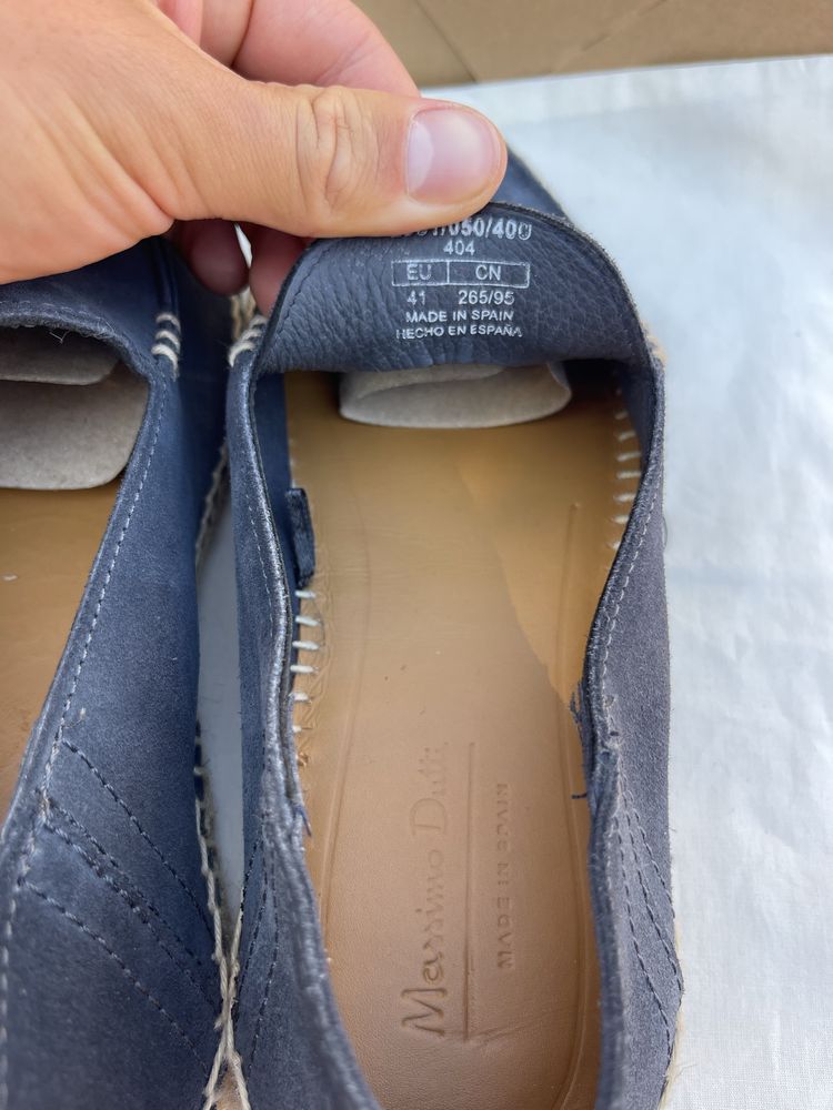 Еспадрильї,мокасини massimo dutti 41р б/у