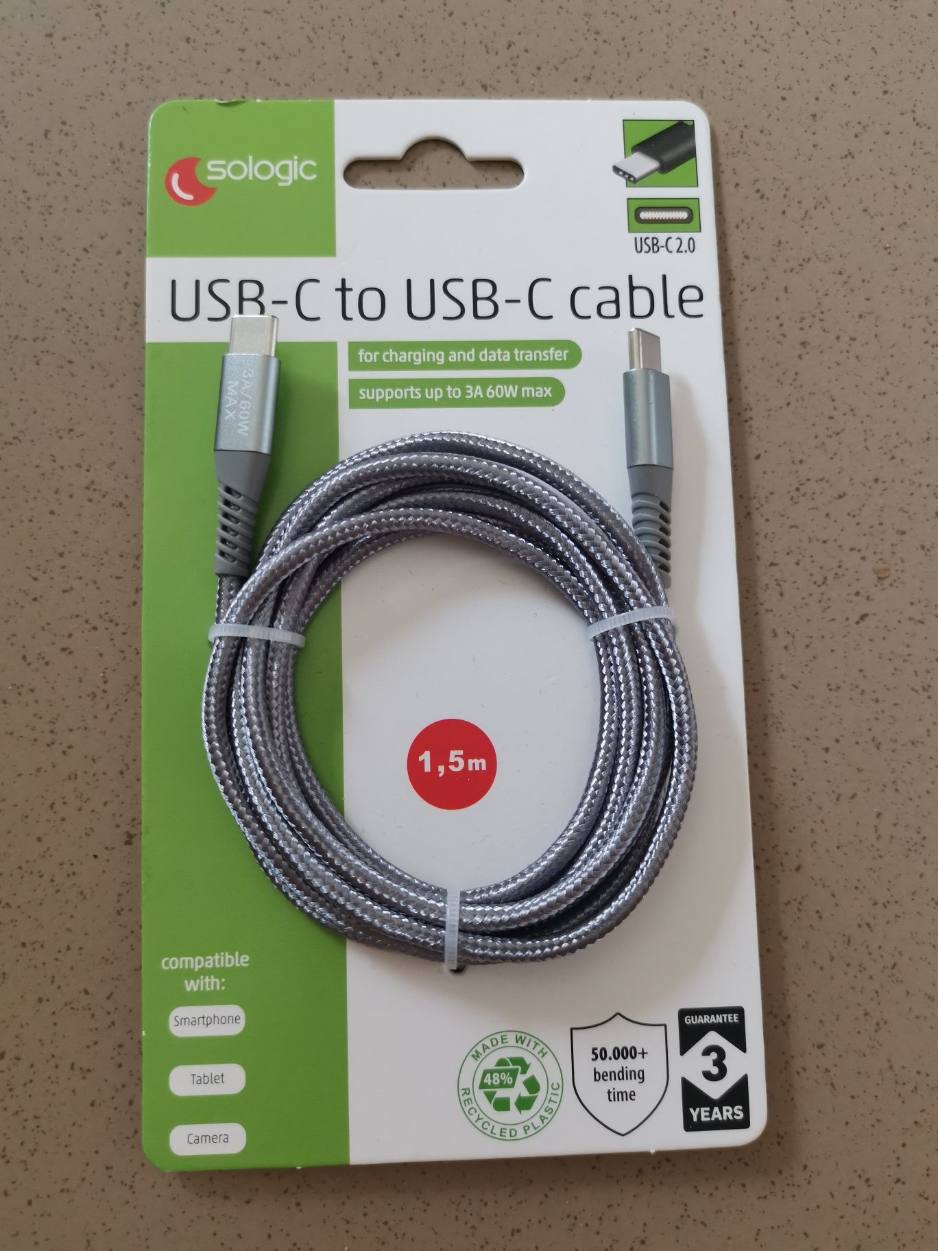 Usb C do usb C 2.0 kabel do transmisji danych i ładowania
