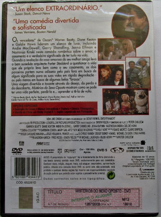 DVD - Mistérios do Sexo Oposto, com Warren Beatty, Diane Keaton