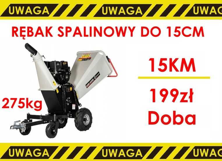 Wynajmę 40KM mobilny spalinowy rębak rozdrabniacz gałęzi do 20cm wsadu