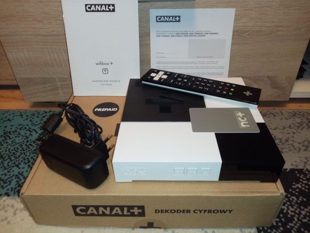 Canal+ Telewizja na kartę prepaid Wifibox+ Sagemcom DSIW74