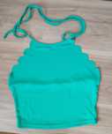 Crop top XS 34 zielony wiązany na szyi