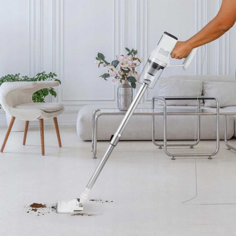 MOCNY Odkurzacz PIONOWY domowy bezworkowy 600W filtr HEPA lekki BIAŁY
