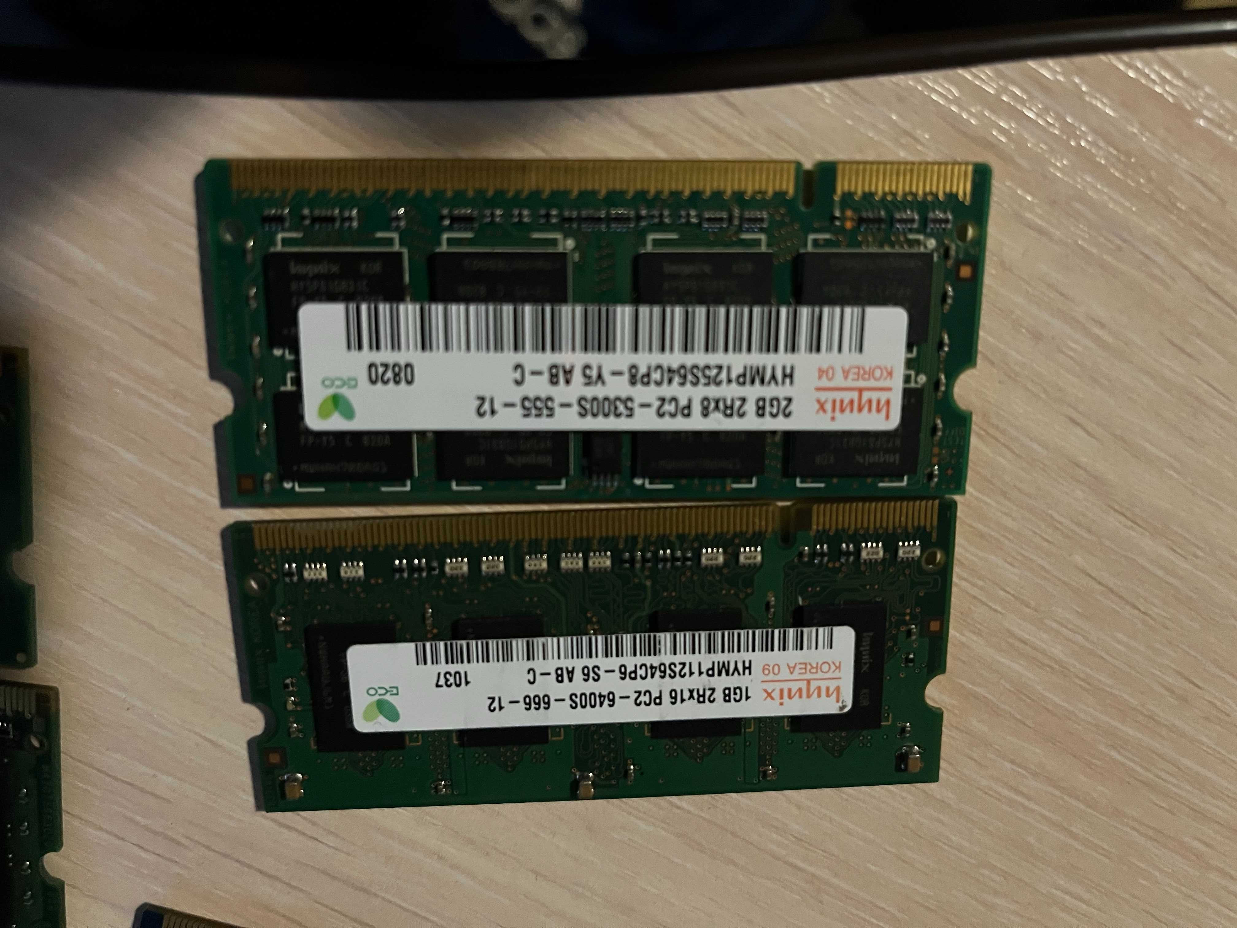 Оперативная память в ноутбук ddr3 и ddr2 800Mhz 1 и 2gb кит