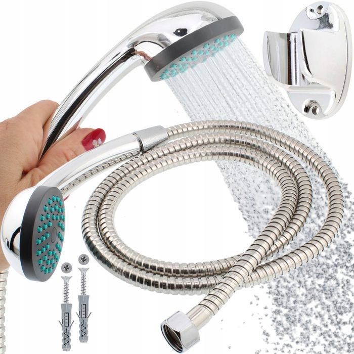 Zestaw prysznicowy słuchawka prysznicowa regulacja natrysku wąż uchwyt