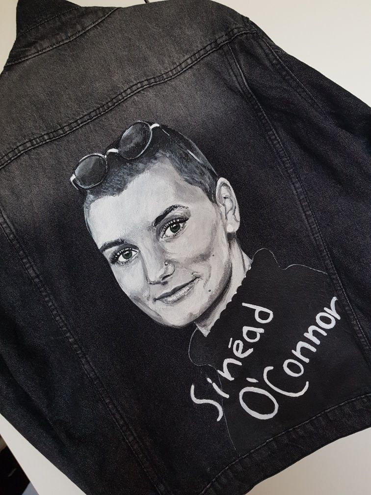 Kurtka jeans  malowana ręcznie