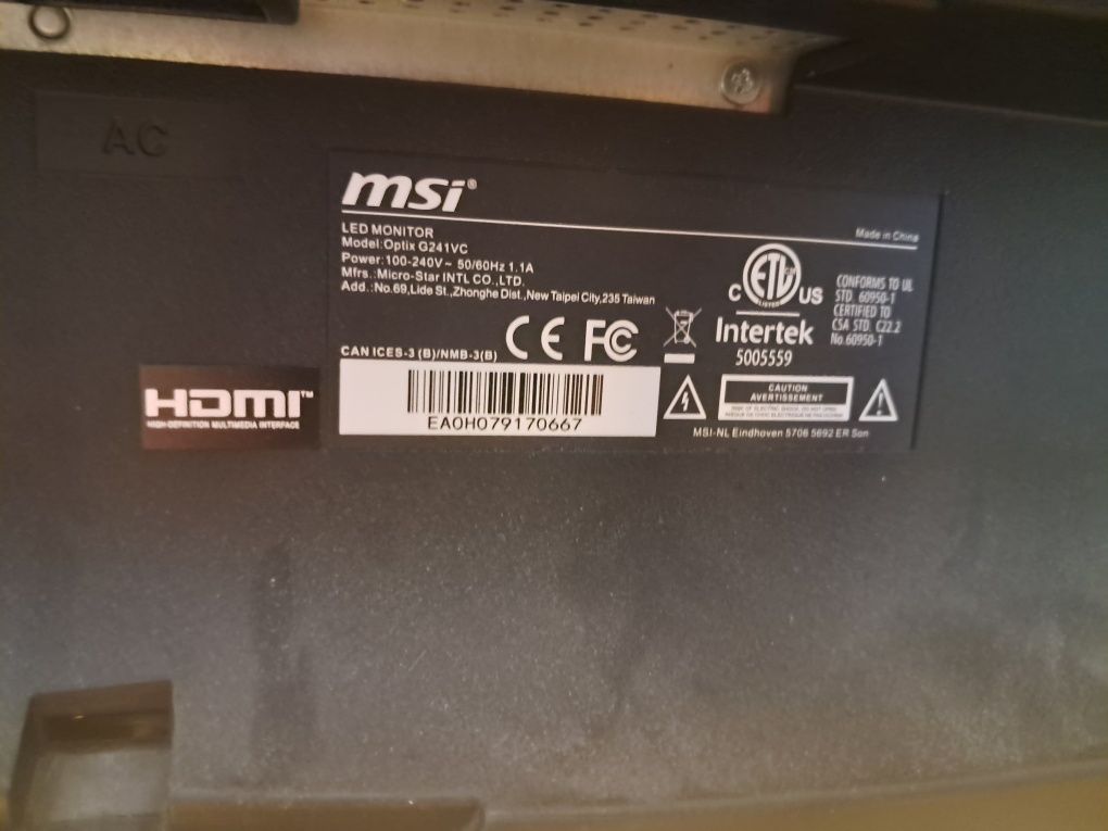 Monitor Msi Zakrzywiony 75hz 24" 1920 x 1080 1ms