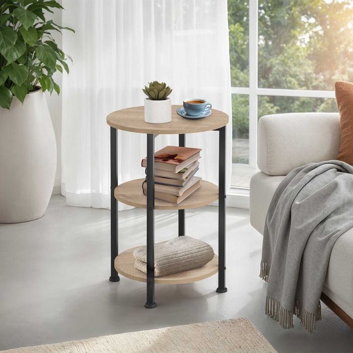 Stolik boczny Colchester industrialny jasny lub ciemny OUTLET