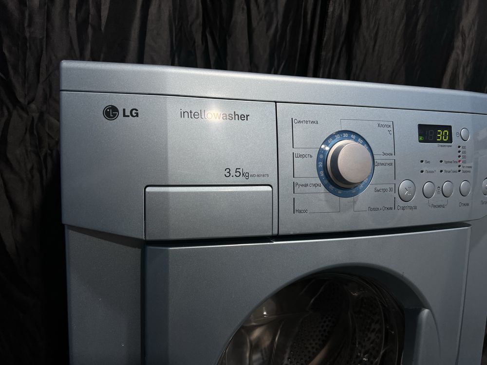 Синяя узкая стиральная машина LG wd80187s. Доставка бесплатно