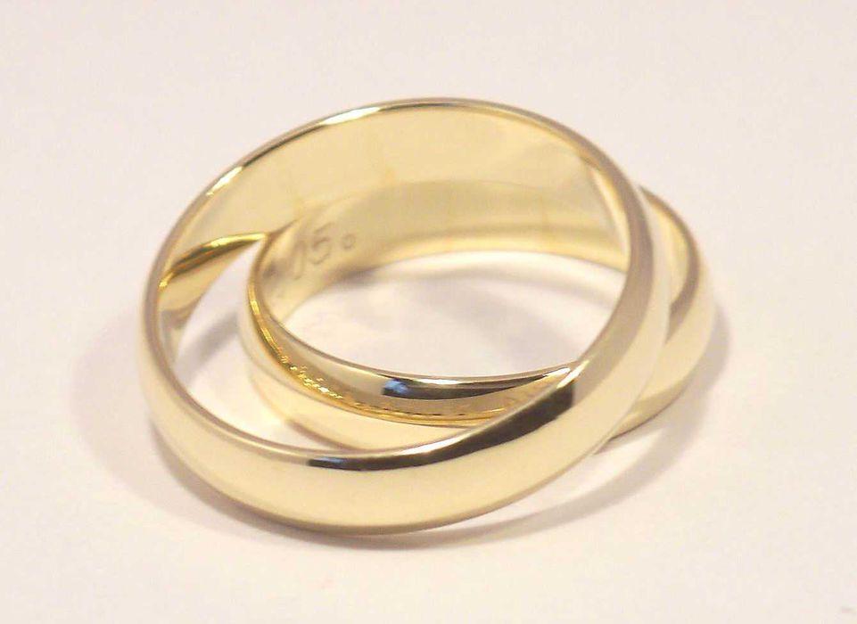 Złote Obrączki 333 Para 2szt 4mm Półokrągłe Grawer Gratis